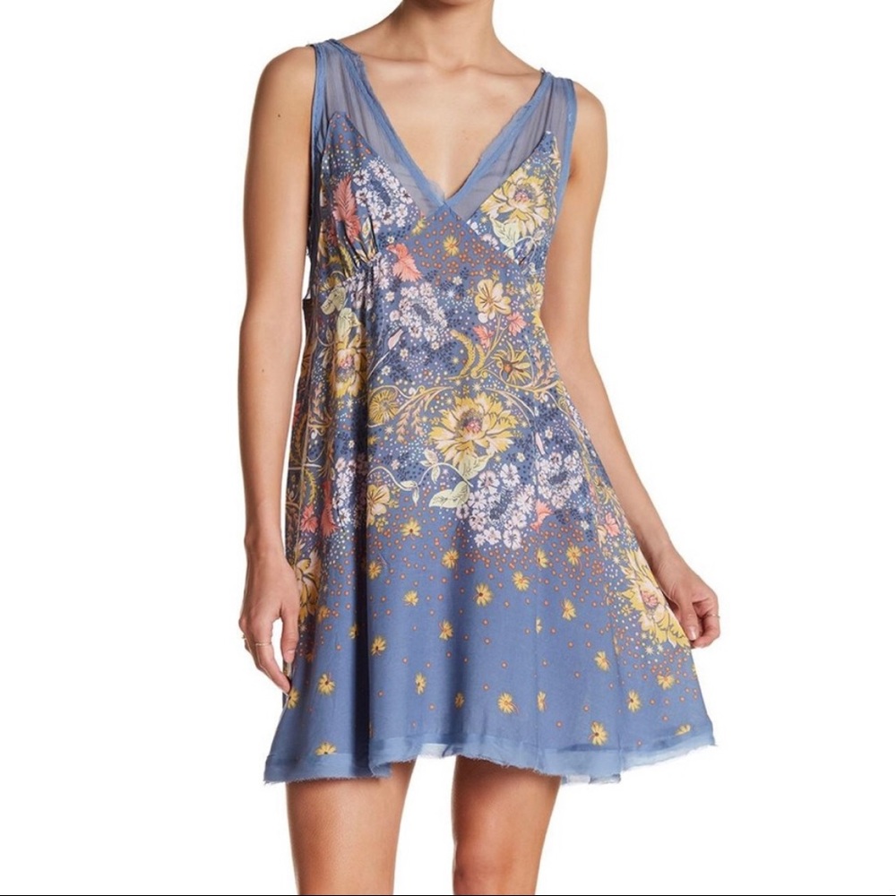 Free People Blue Floral Tank Dress